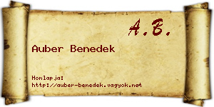 Auber Benedek névjegykártya